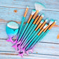 11pcs Mermaid Makeup Brush Set