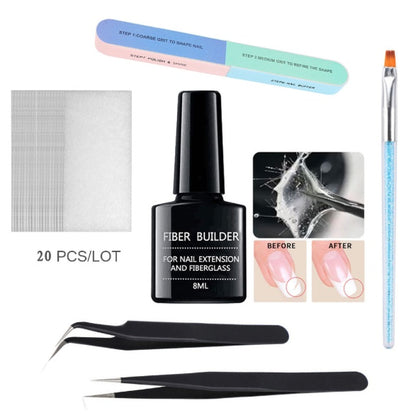 Silk Fiberglass Nail Extension Kit – 20pcs